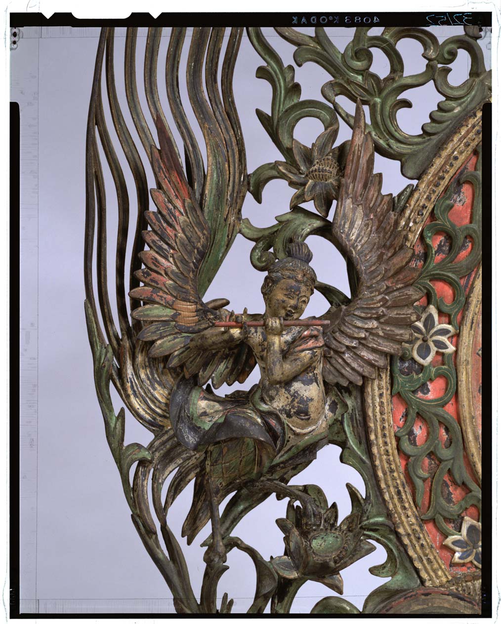 C0032152 文殊五尊像＿光背細部（右方迦陵頻伽） - 東京国立