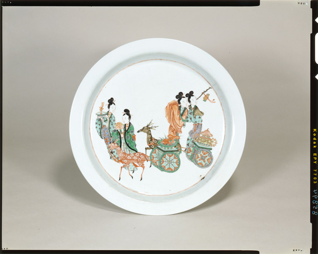 【現金特価】 五彩麻姑献寿図皿 C0085894 - 画像検索 東京国立博物館 施釉陶