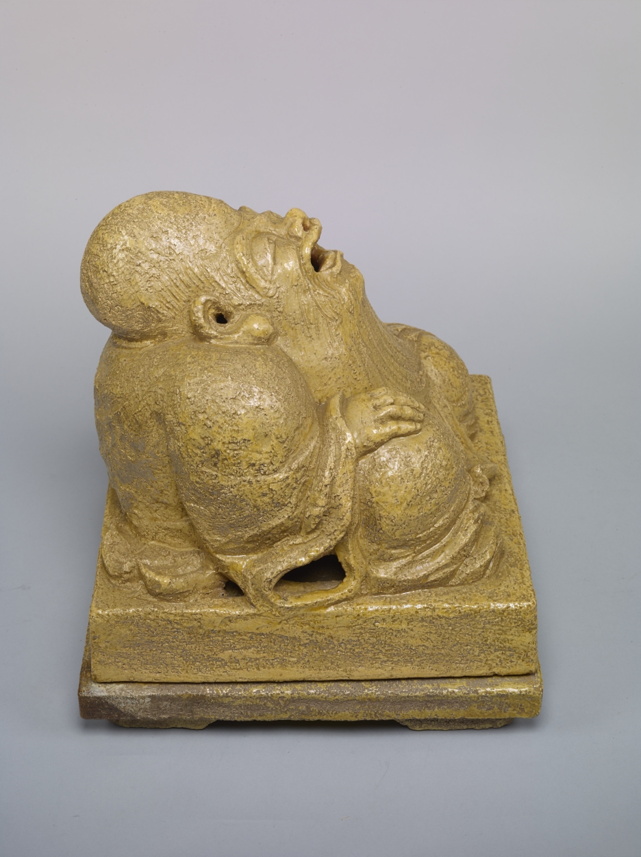 中国 古銅宣徳銅 寿老人像 置物 時代箱付 M 3828 - 彫刻/オブジェクト