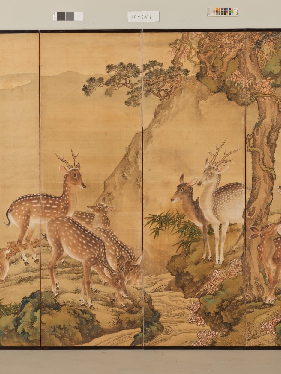 E0122233 鹿鶴図屏風 - 東京国立博物館 画像検索