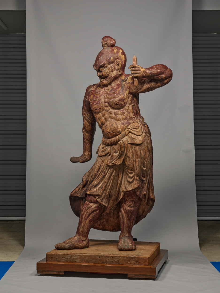 低価大人気木彫仏像 仁王像 金剛力士像　阿形　吽形 総檜材　仏教工芸品　木彫仏教　精密彫刻　極上品 仏像